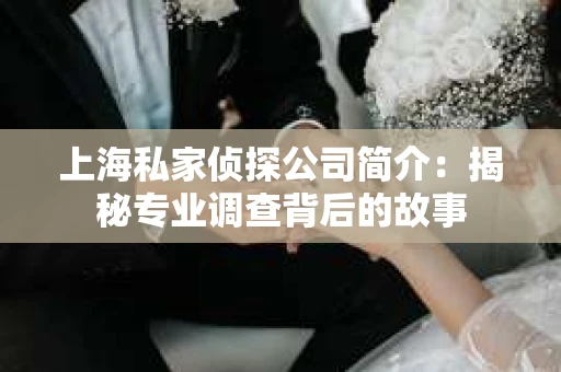 上海私家侦探公司简介：揭秘专业调查背后的故事