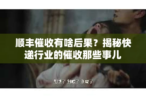 顺丰催收有啥后果？揭秘快递行业的催收那些事儿