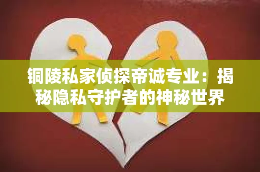 铜陵私家侦探帝诚专业：揭秘隐私守护者的神秘世界