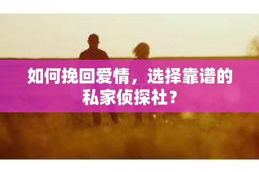 如何挽回爱情，选择靠谱的私家侦探社？