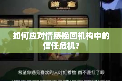 如何应对情感挽回机构中的信任危机？