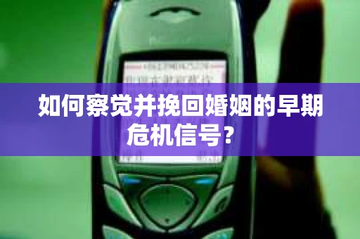 如何察觉并挽回婚姻的早期危机信号？