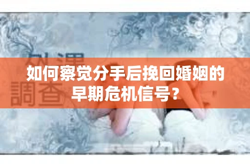 如何察觉分手后挽回婚姻的早期危机信号？